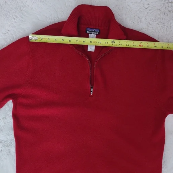 Patagonia 80%Lambswool,20%Nylon, Size XL,Red Half-Zip Sweater - Picture 10 of 17